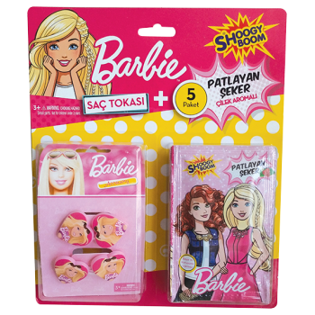 Saç Tokalı Barbie Çilek Aromalı Patlayan Şeker 5li Blister